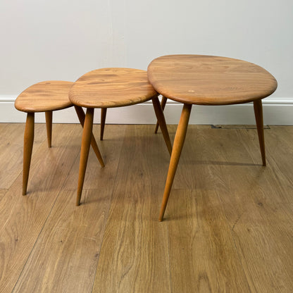 1960s Ercol Pebble nest of tables