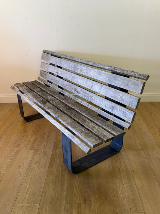 Vintage hardwood garden bench 1980s