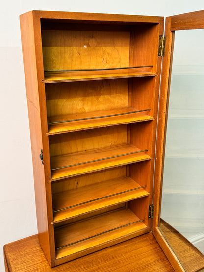 Vintage 1950s wall mounted display cabinet