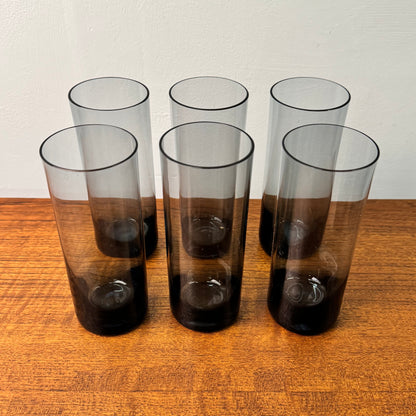 1960s thin walled grey drinking glasses