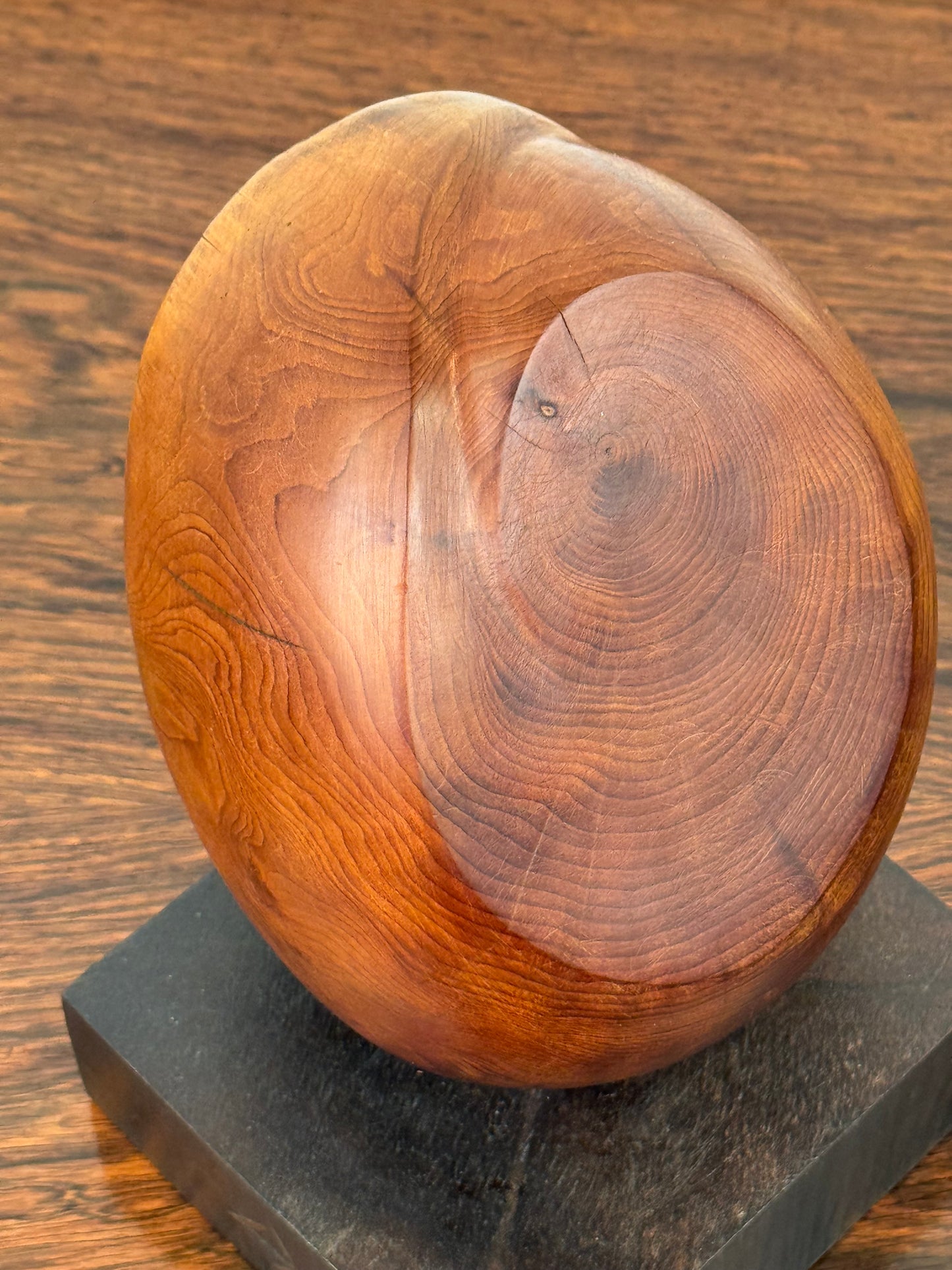 Vintage hand carved wooden abstract form