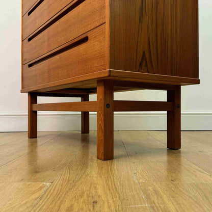Tall teak chest of drawers by Nils Jonsson