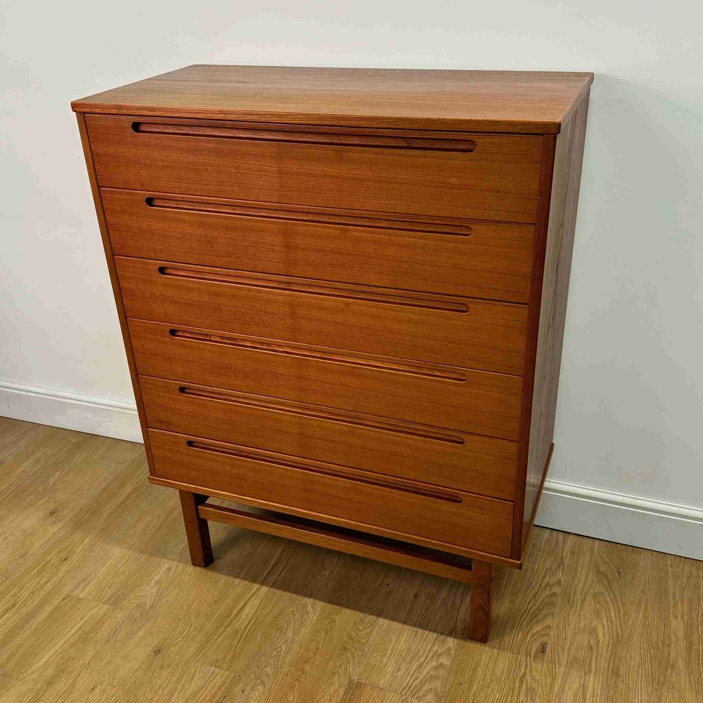 Tall teak chest of drawers by Nils Jonsson