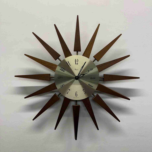 Vintage 1970s starburst clock by Paico