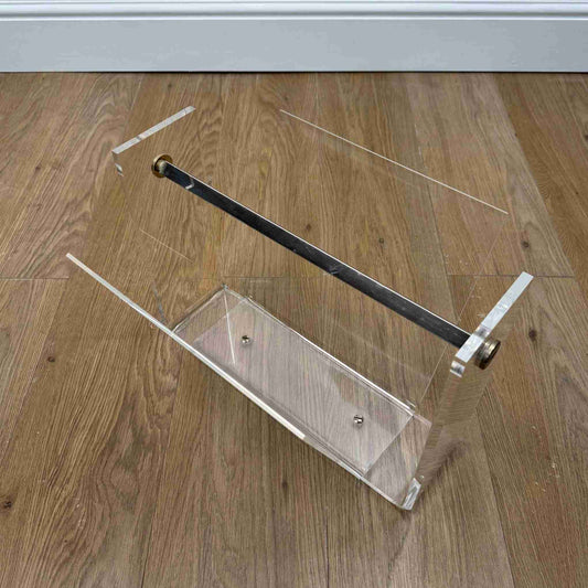 1970s perspex magazine rack by David Lange